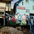 Popeye Village, vlnr Jaap, Diana, Tom en Ans