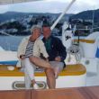 Geert en Ine op de An&eacute;gada in de baai van Elounda