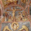De Donkere Kerk in G&ouml;reme. Fresco van de kruisiging in de grotkerk. Gezicht onder is bekrast