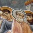 Donkere Kerk, G&ouml;reme. Detail van Laatste Avondmaal. Links van Jezus is Judas (zonder baard)