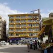 Dogubayazit.  Hotel Ortadog&uuml;. We zitten op de 3e verdieping rechts