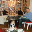 Kerstmis 2014. Vlnr. Tom (zwart overhemd, stropdas), Vaj&egrave;n, Michel, Barbara en Jeff