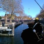 Sinterklaasvaart Veghel 2018. We naderen de stadshaven waar massa's mensen te Sint verwelkomen.