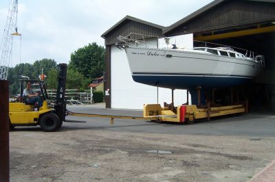 Een geweldig moment! Fons (l) rijdt Dulce de loods uit