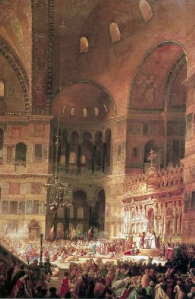 De ontvangst van Richard I Leeuwenhart in de Hagia Sofia, eind 12e eeuw