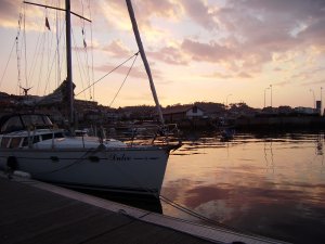 Zonsondergang in Bayona