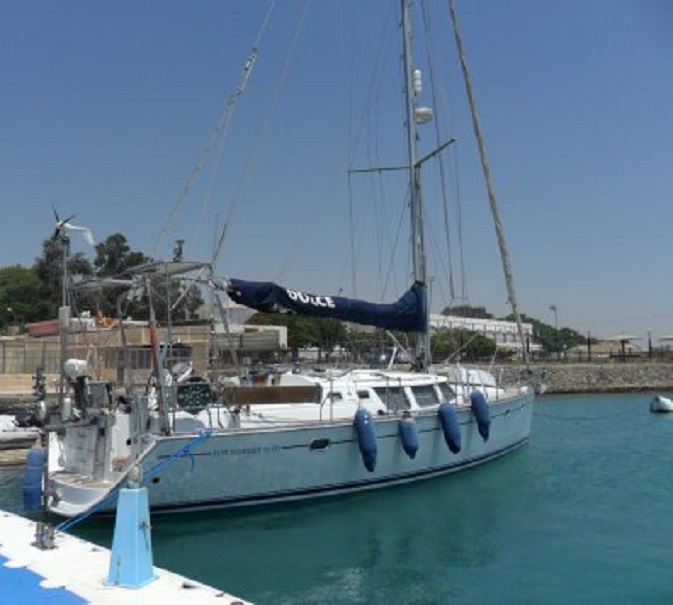 Ons scheepje vanmorgen, voordat we aan de slag gaan