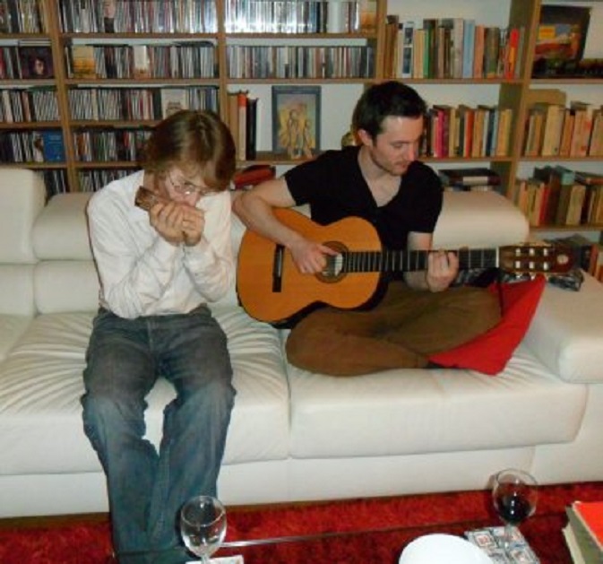 Bas (l) en Rommert op bezoek