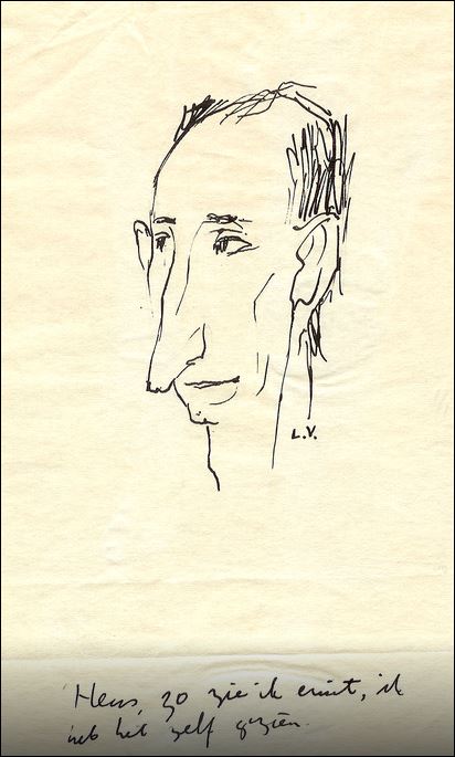 Leo Vroman, (1915 - 2014), zelfportret omstreeks 1965