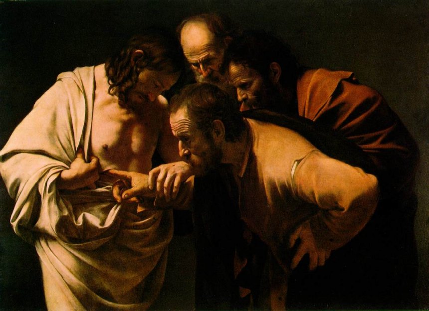 Michelangelo Merisi da Caravaggio (1571 - 1610), De Ongelovige Thomas