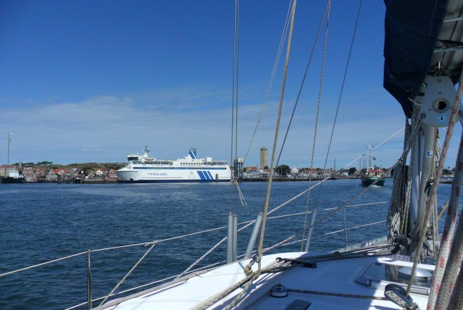 De aanloop van West-Terschelling.
