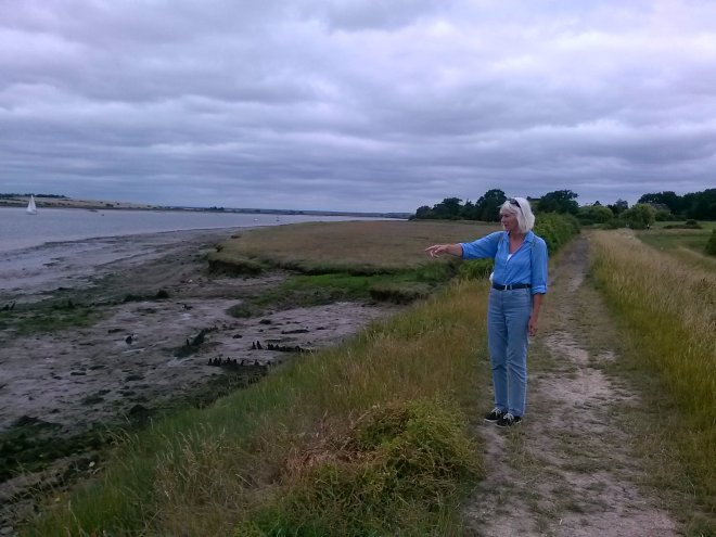 Het Saltmarsh foothpath van Burnham-on-Crouch naar Creeksea.