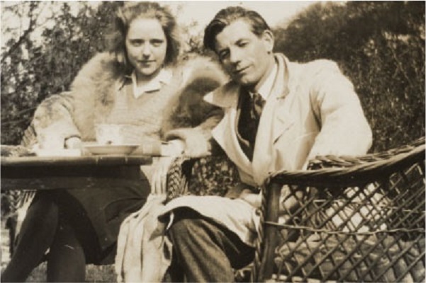 Slauerhoff en de danseres Darja Collin, begin jaren 30. Na vier jaar huwelijk scheidden ze.