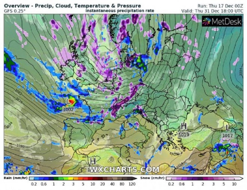 Geen witte kerst, maar misschien wel met oudjaarsdag.
